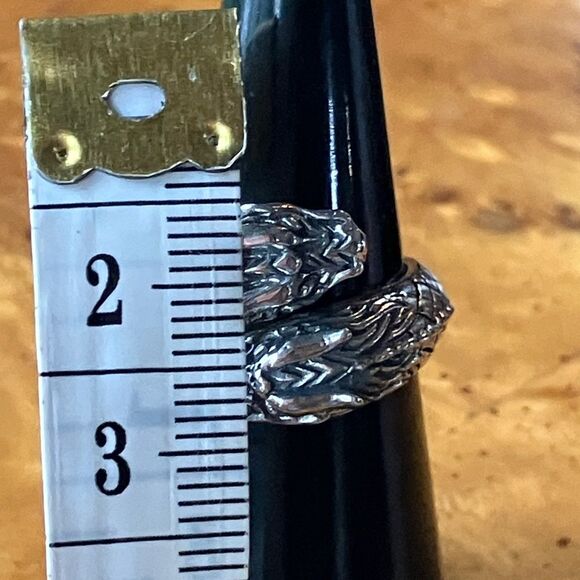 Sterling Silver Dragon Ring Size 6 - Picture 6 of 9